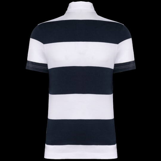 Polo rugby rayé à manches courtes unisexe en coton peigné - BCM Goodies