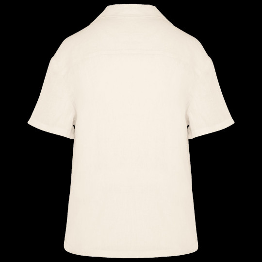 Chemise manches courtes en lin à col bowling pour femme - BCM Goodies