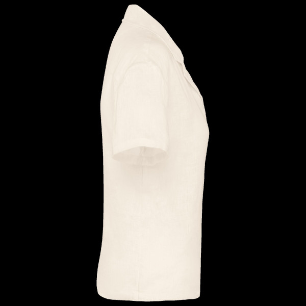 Chemise manches courtes en lin à col bowling pour femme - BCM Goodies