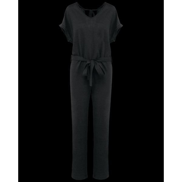 Combinaison en maille manches courtes en lin pour femme - Vêtement polyvalent et confortable