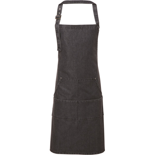 Tablier à bavette Denim personnalisable pour professionnels de la restauration, cuisine et artisanat