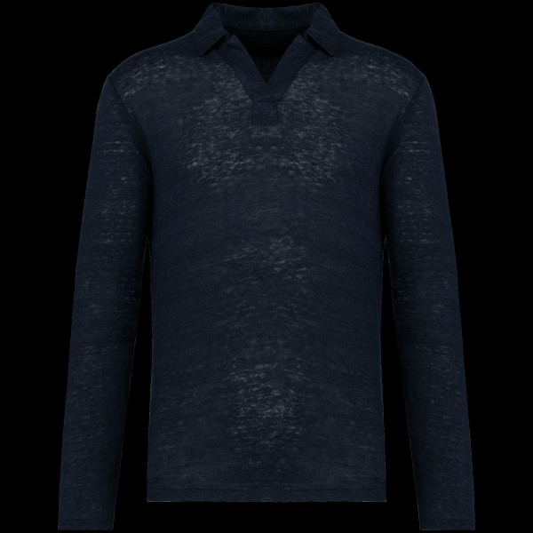 Polo manches longues en lin pour homme - BCM Goodies