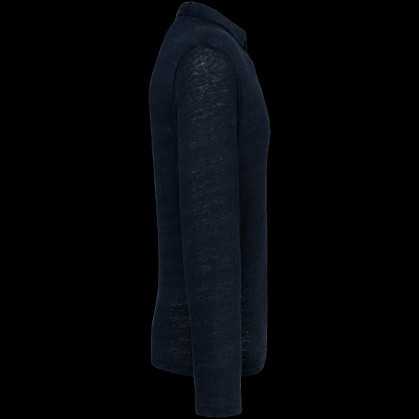 Polo manches longues en lin pour homme - BCM Goodies