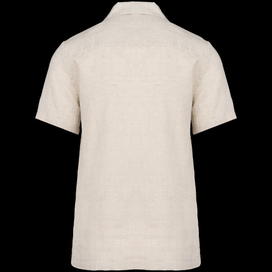 Chemise en lin pour homme à col bowling personnalisable pour communication d'entreprise - BCM Goodies