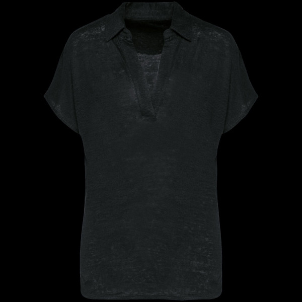 Polo en lin pour femme - Coupe ajustée et élégante | BCM Goodies