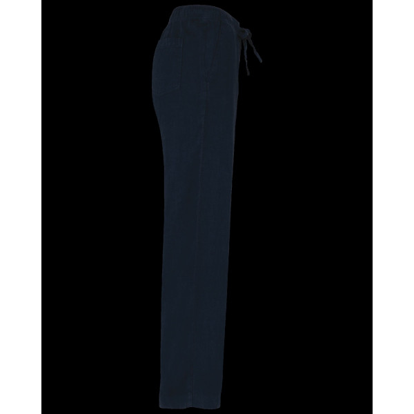 Pantalon délavé en lin pour femme - Coupe large et confortable - Idéal pour un look décontracté - Personnalisable pour entrepris