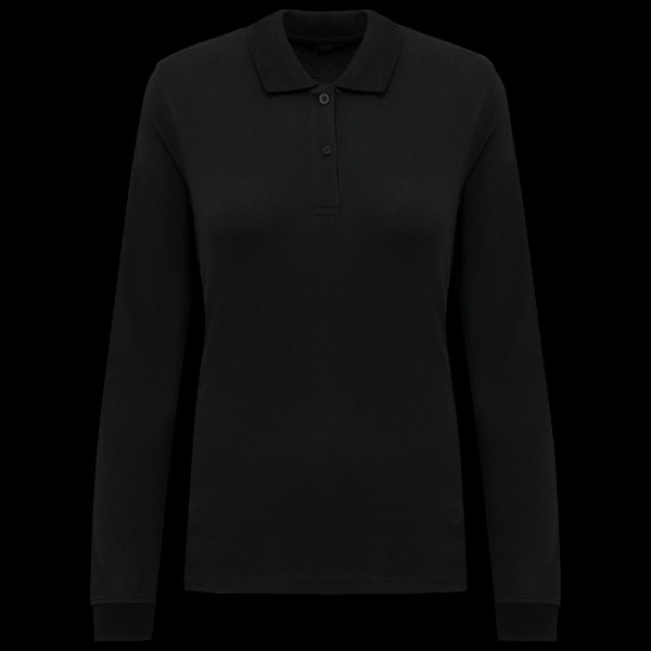 Polo piqué manches longues Bio180 femme - Vêtement élégant et confortable en coton biologique - Personnalisable pour événements 