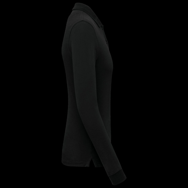 Polo piqué manches longues Bio180 femme - Vêtement élégant et confortable en coton biologique - Personnalisable pour événements 