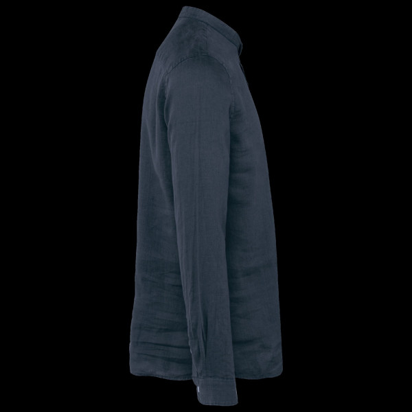 Chemise à col Mao délavée en lin pour homme - BCM Goodies