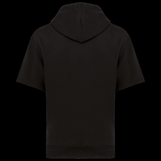 Sweat-shirt écoresponsable à capuche à épaules tombantes manches courtes French Terry unisexe Personnalisable | BCM Goodies