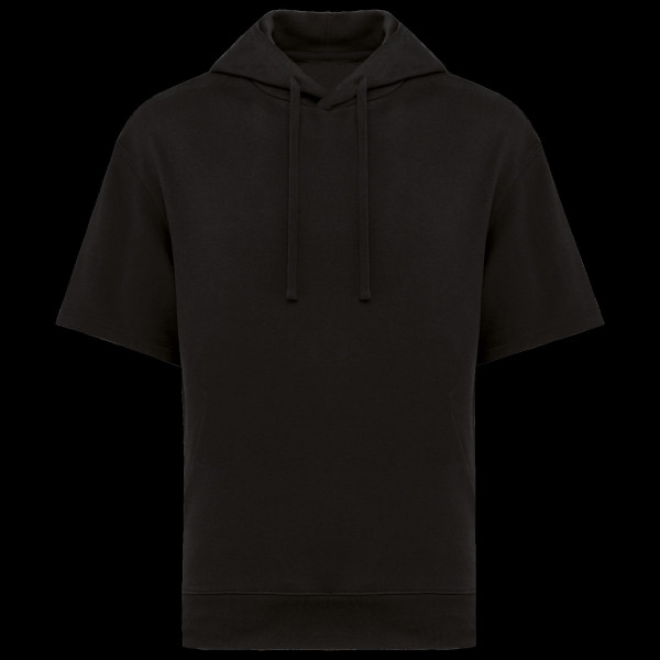 Sweat-shirt écoresponsable à capuche à épaules tombantes manches courtes French Terry unisexe Personnalisable | BCM Goodies