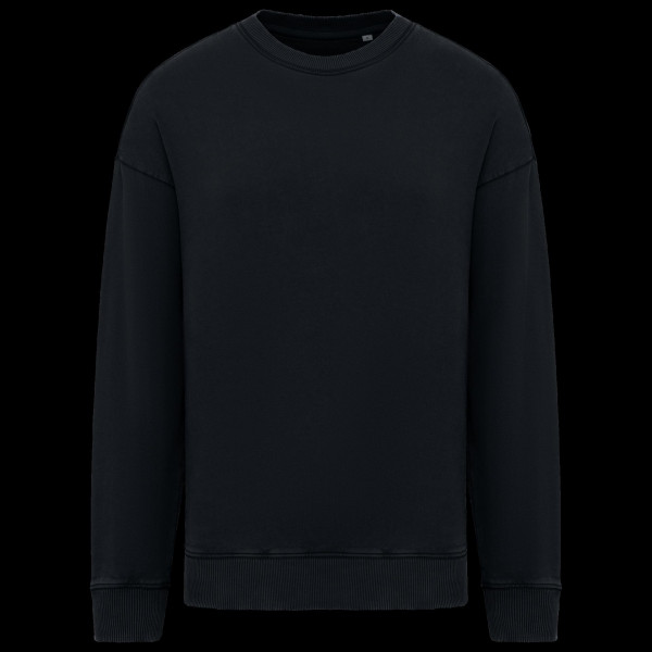 Sweat-shirt écoresponsable à col rond délavé oversize unisexe Personnalisable | BCM Goodies
