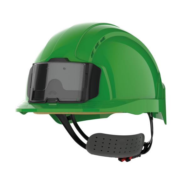 Casque de sécurité EVOLite® avec porte badge, ventilé, serrage crémaillère Personnalisable | BCM Goodies