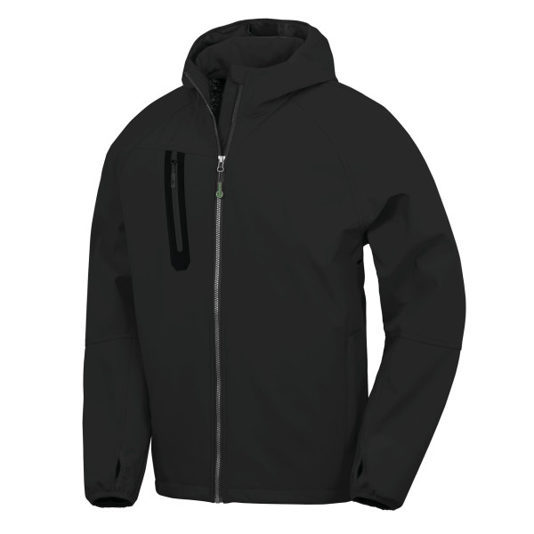Veste Softshell 3 couches recyclée à capuche unisexe Personnalisable | BCM Goodies