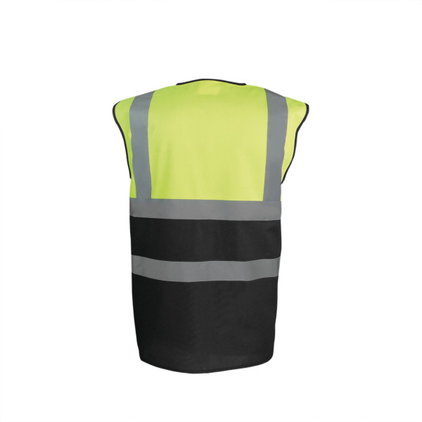 Gilet haute visibilité bicolore personnalisable en polyester recyclé - BCM Goodies