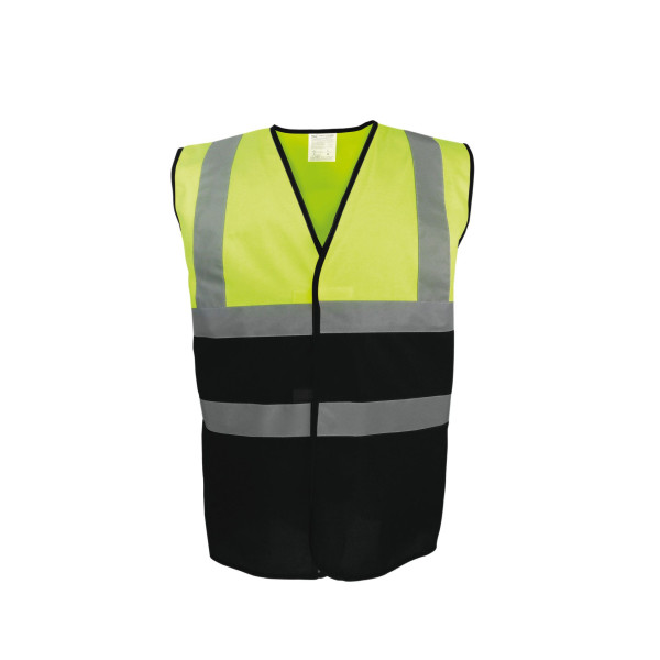 Gilet haute visibilité bicolore personnalisable en polyester recyclé - BCM Goodies