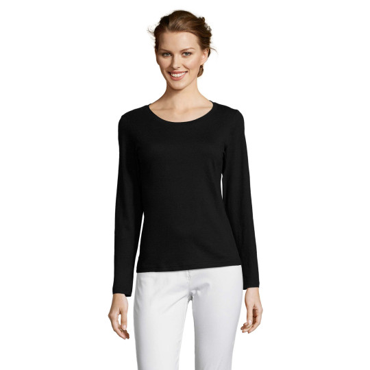 Tee-shirt femme col rond manches longues SOL'S MAJESTIC en coton - BCM Goodies