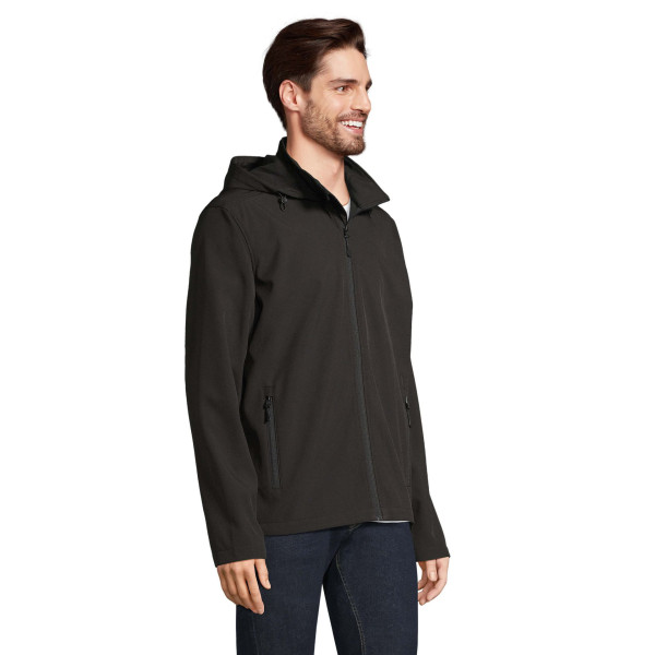 Veste à capuche softshell homme SOL'S RACE HOODED MEN - Polyester recyclé - Personnalisable