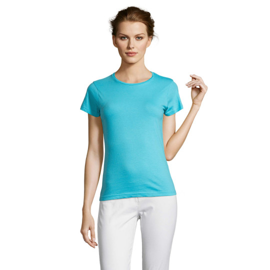 T-shirt femme SOL'S MISS en coton semi-peigné Ringspun Jersey 150 - Gris chiné - BCM Goodies
