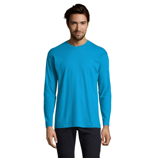 Tee-shirt homme col rond manches longues SOL'S MONARCH - 100% coton - Gris chiné - Personnalisable - Idéal pour communicati