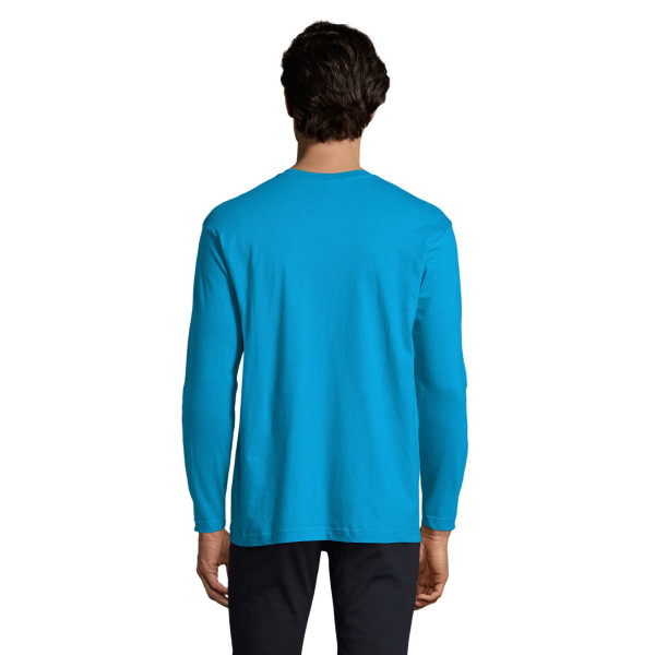 Tee-shirt homme col rond manches longues SOL'S MONARCH - 100% coton - Gris chiné - Personnalisable - Idéal pour communicati