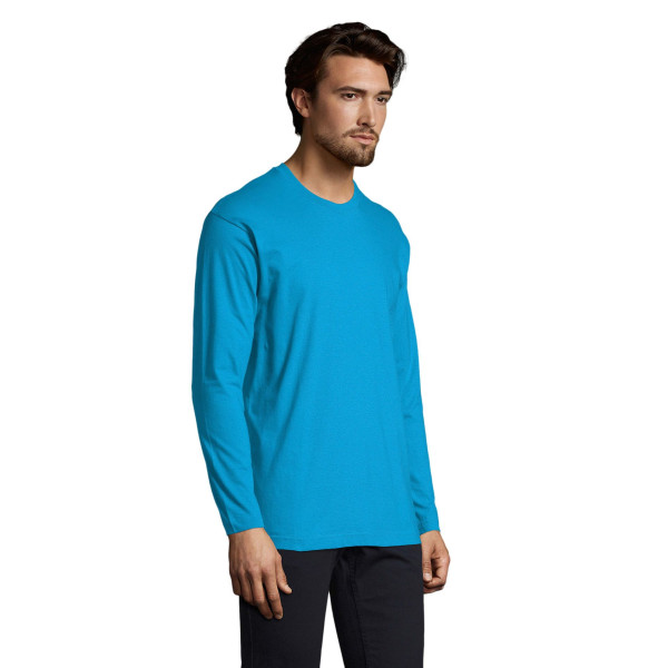 Tee-shirt homme col rond manches longues SOL'S MONARCH - 100% coton - Gris chiné - Personnalisable - Idéal pour communicati