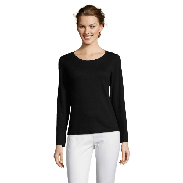 Tee-shirt femme col rond manches longues SOL'S MAJESTIC en coton - BCM Goodies