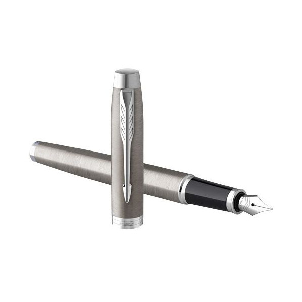 Stylo plume IM Parker en acier inoxydable avec recharge QUINK - Boîte cadeau incluse