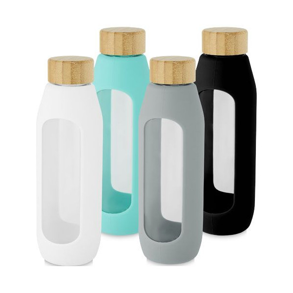 Bouteille Tidan en verre borosilicate de 600 ml avec grip en silicone - BCM Goodies