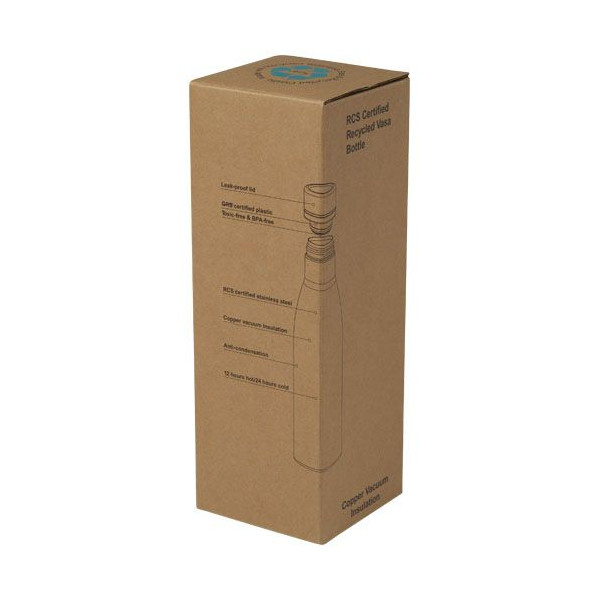 Bouteille isotherme Vasa en acier inoxydable recyclé certifié RCS 500 ml - BCM Goodies