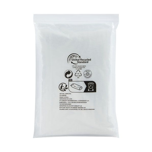 Poncho jetable pour la pluie Mayan recyclé certifié GRS avec pochette de rangement - Protection écologique contre les intempérie