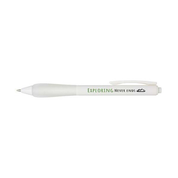 Stylo bille RABS Lorena en plastique recyclé avec grip en TPR 1,0 mm - Encre bleue - Longueur d'écriture de 1 000 mètres - 