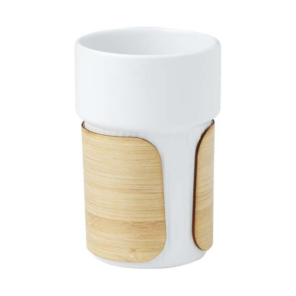 Gobelet Fika 340 ml avec couvercle en bambou - Accessoire écologique pour boissons chaudes | BCM Goodies