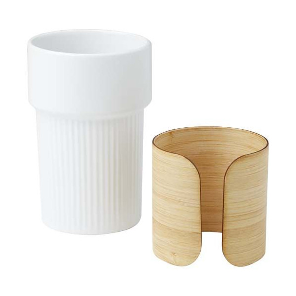 Gobelet Fika 340 ml avec couvercle en bambou - Accessoire écologique pour boissons chaudes | BCM Goodies