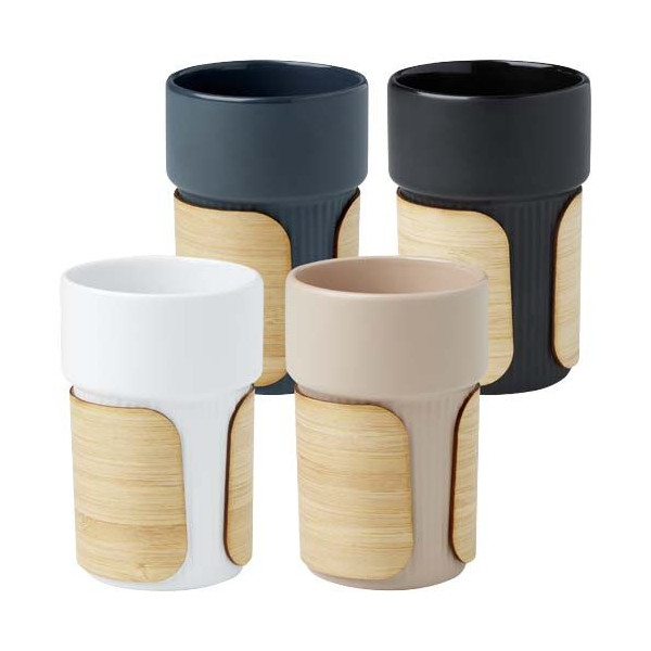 Gobelet Fika 340 ml avec couvercle en bambou - Accessoire écologique pour boissons chaudes | BCM Goodies