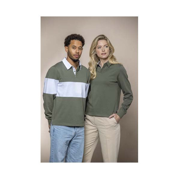 Sweatshirt de rugby unisexe Clyde en coton biologique - Personnalisable pour événements et cadeaux professionnels