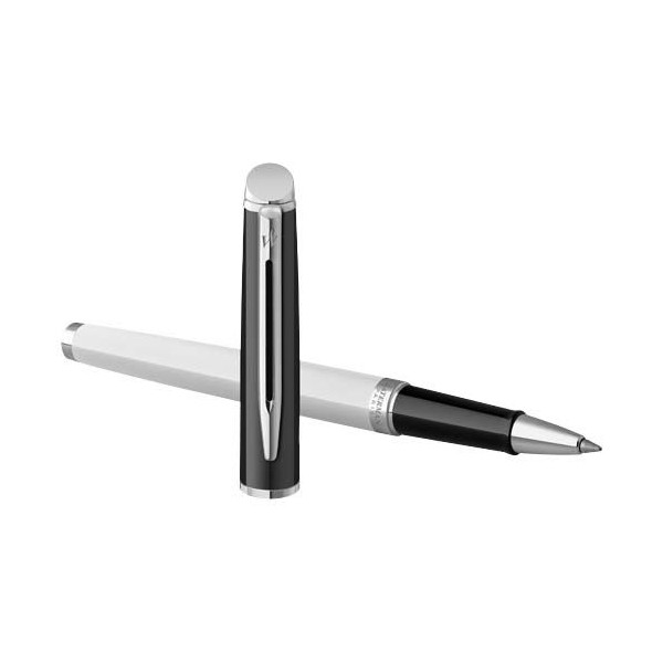 Stylo roller Waterman Hemisphere avec habillage palladium - Pointe fine - Encre noire - Coffret cadeau