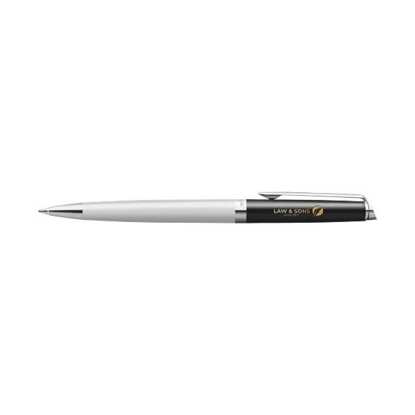 Stylo roller Waterman Hemisphere avec habillage palladium - Coffret cadeau personnalisable - Encre bleue - Idéal pour un usage q