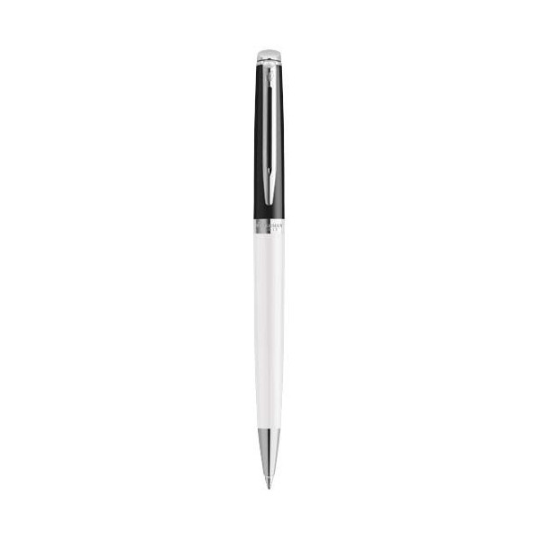 Stylo roller Waterman Hemisphere avec habillage palladium - Coffret cadeau personnalisable - Encre bleue - Idéal pour un usage q