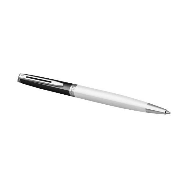 Stylo roller Waterman Hemisphere avec habillage palladium - Coffret cadeau personnalisable - Encre bleue - Idéal pour un usage q