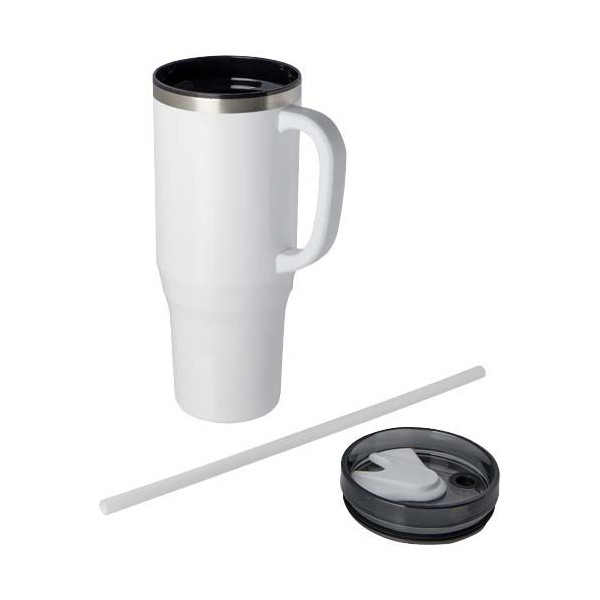 Mug isotherme Melbourne 1200 ml avec paille - RCS certifié - BCM Goodies