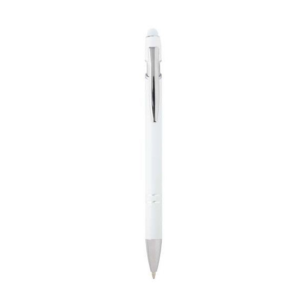 Stylo bille Kish avec finition argentée en aluminium recyclé - Personnalisable avec logo - BCM Goodies