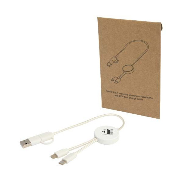 Câble 5-en-1 Citala en plastique recyclé de 30 cm - Charge rapide 27W - BCM Goodies