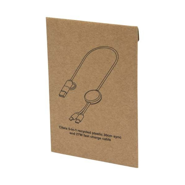 Câble 5-en-1 Citala en plastique recyclé de 30 cm - Charge rapide 27W - BCM Goodies