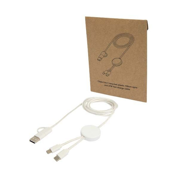 Câble 5-en-1 Citala en Plastique Recyclé de 150 cm - Charge Rapide et Synchronisation Data - BCM Goodies