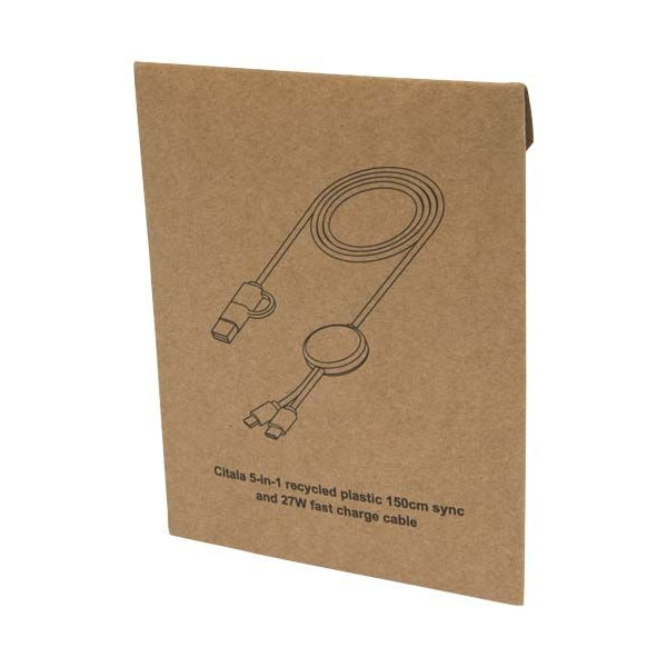Câble 5-en-1 Citala en Plastique Recyclé de 150 cm - Charge Rapide et Synchronisation Data - BCM Goodies