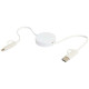 Câble rétractable 5-en-1 Citala en plastique recyclé de 90 cm - Charge rapide 40W - USB-C vers USB-C - USB-A vers USB-C - CarPla