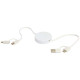 Câble rétractable 5-en-1 Citala en plastique recyclé de 90 cm - Charge rapide 40W - USB-C vers USB-C - USB-A vers USB-C - CarPla