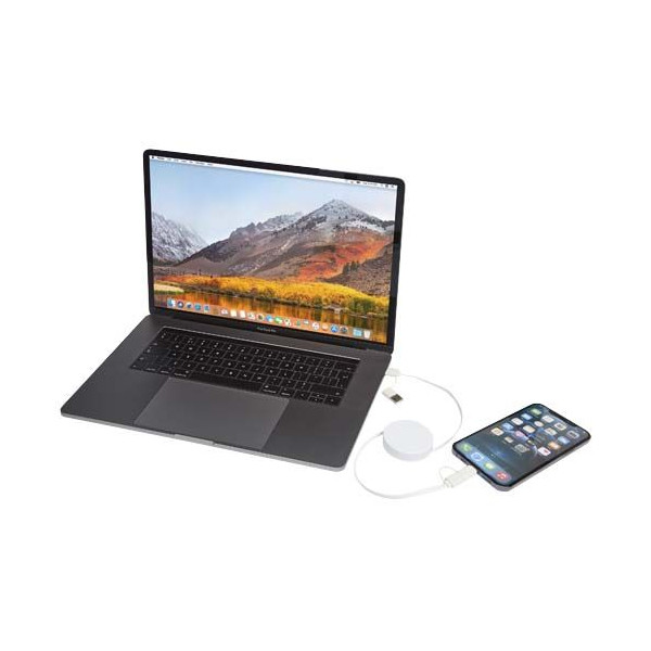Câble rétractable 5-en-1 Citala en plastique recyclé de 90 cm - Charge rapide 40W - USB-C vers USB-C - USB-A vers USB-C - CarPla