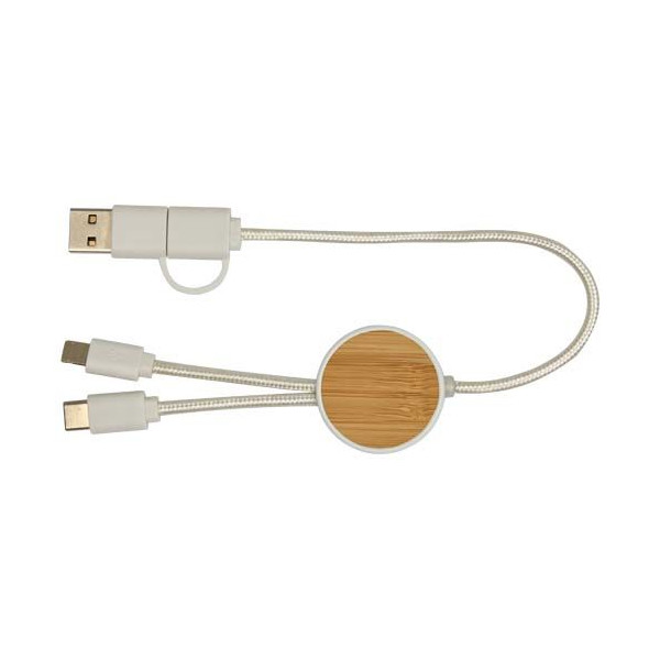 Câble 5-en-1 Chechia en plastique recyclé de 30 cm - Charge rapide 27W &amp; synchronisation données